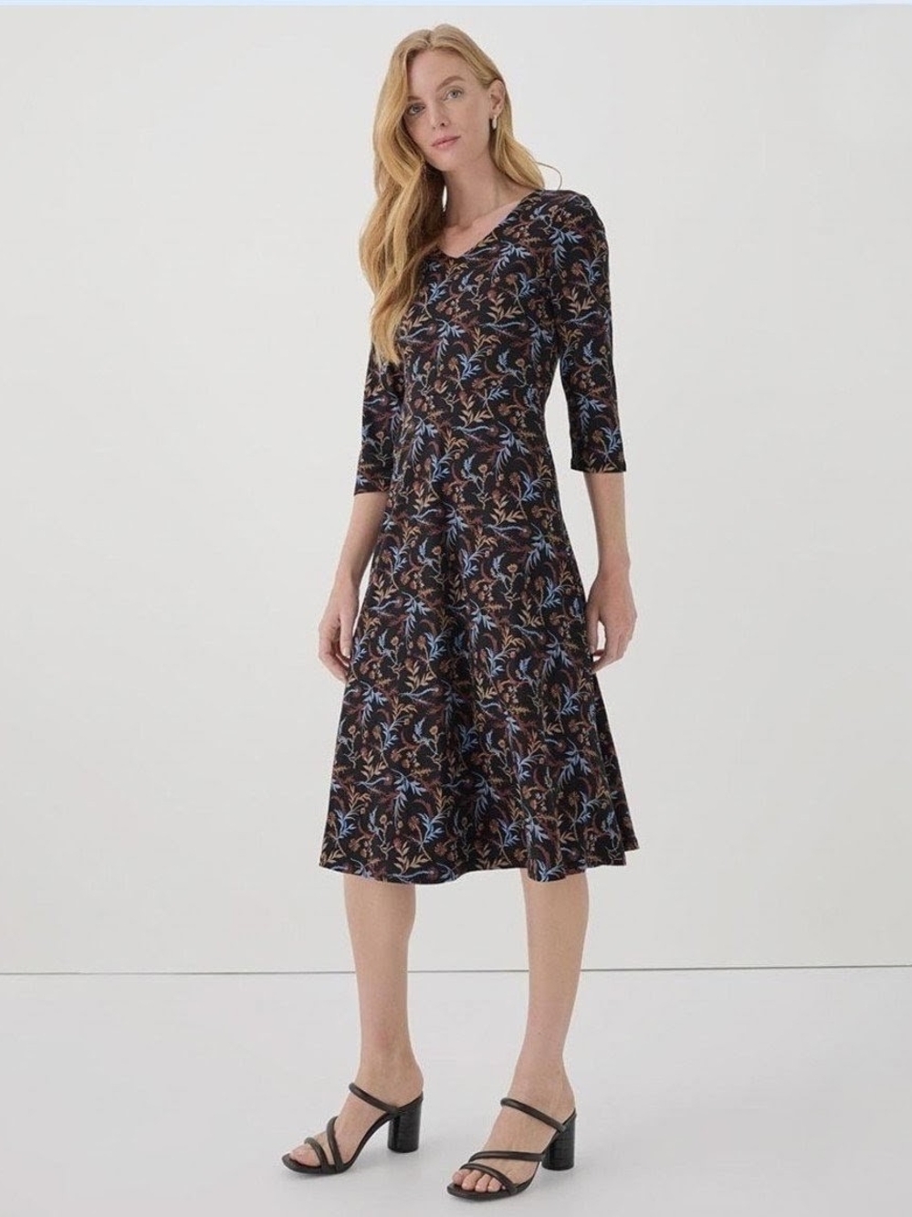 Organic Cotton Floral Midi Dress